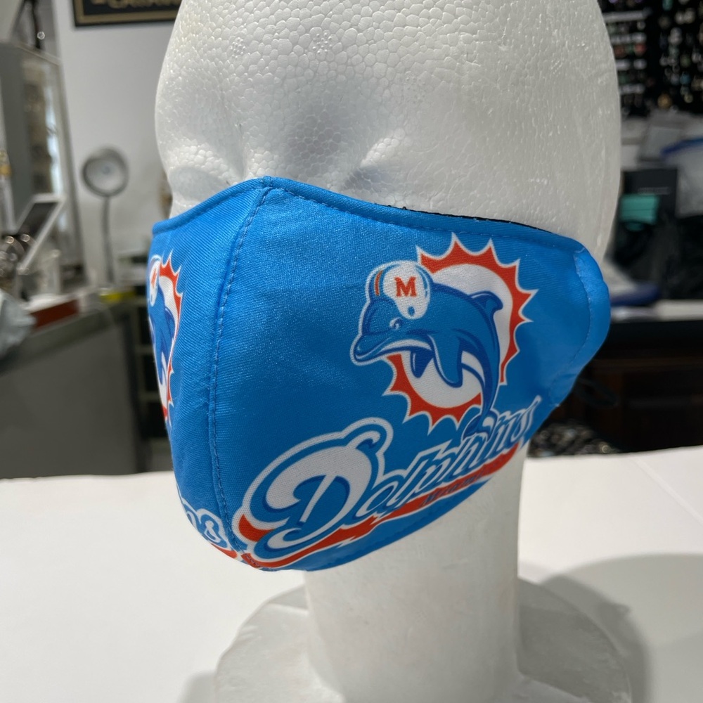 Miami Dolphins Blue Color Face Mask ~ one size fits most
